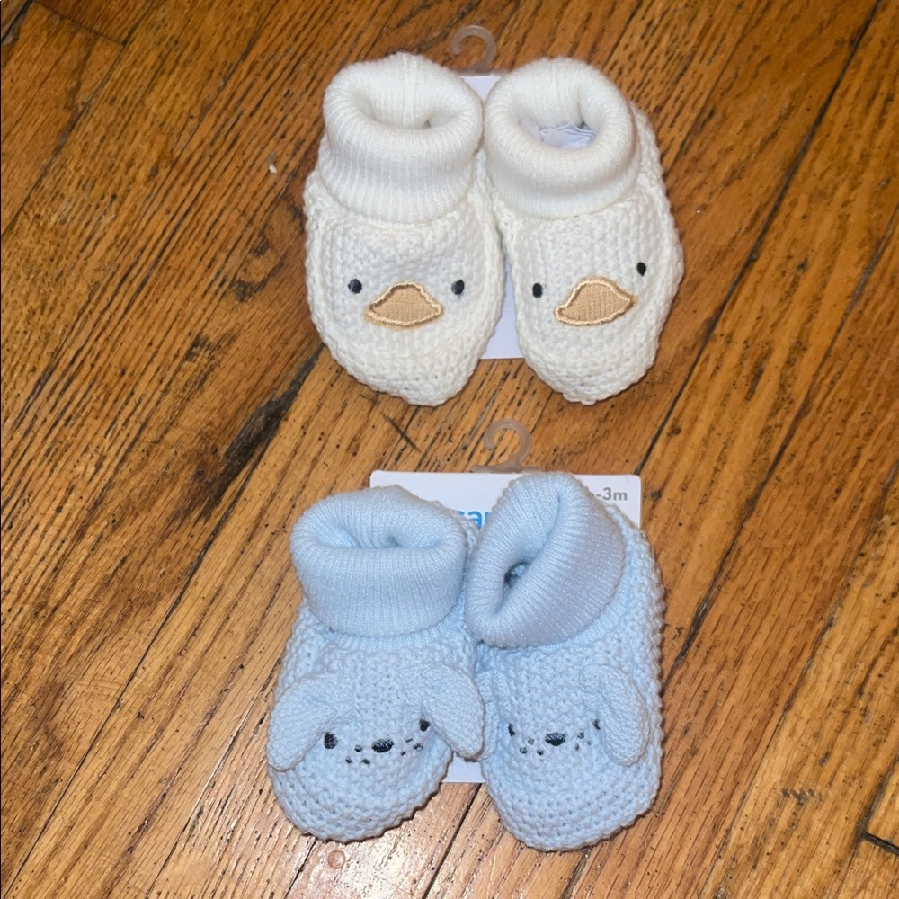 ❌SOLD❌Carter's Crochet Baby Booties Newborn/3 Months